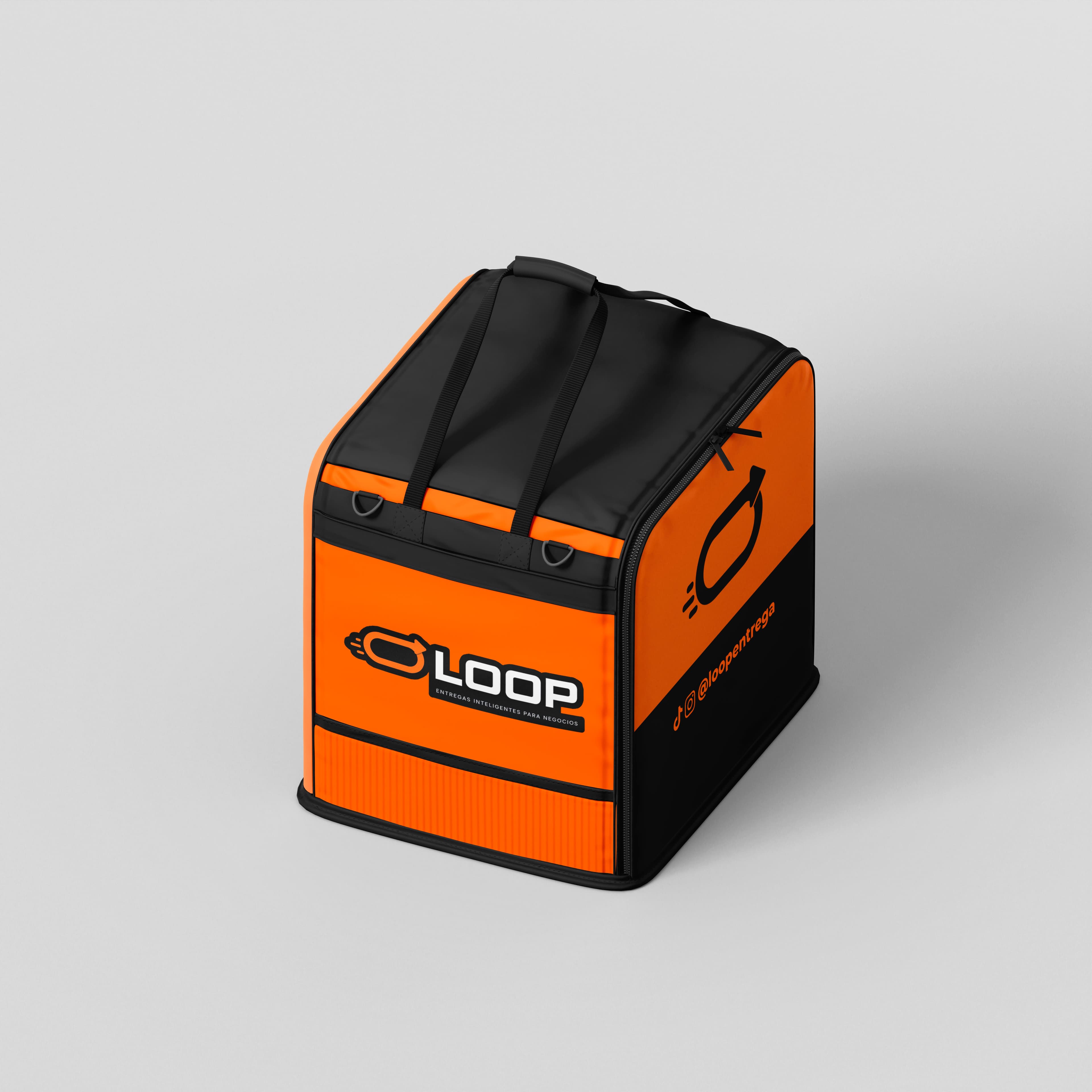 Mochila térmica de reparto Loop en naranja y negro