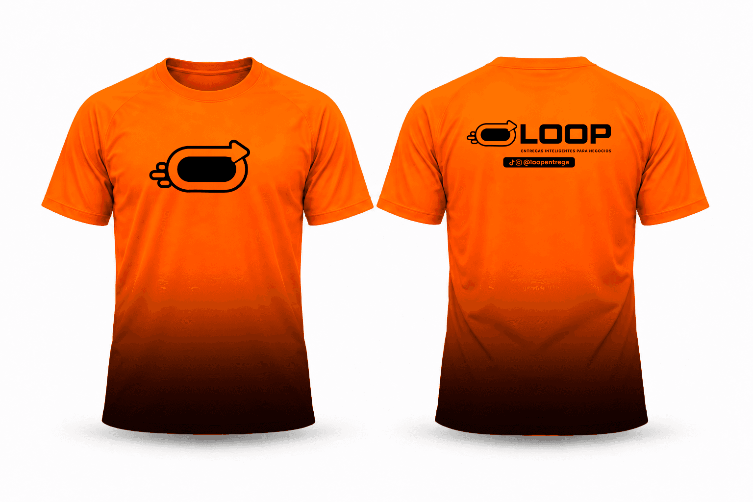 Camisetas Loop con degradado de naranja a negro